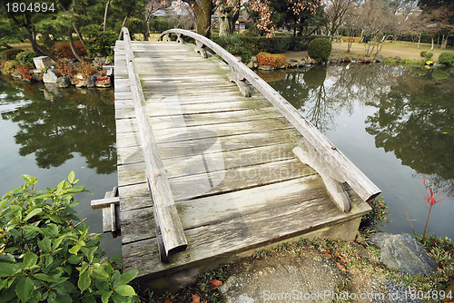 Image of scenic wooden bridge