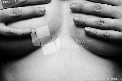 Image of Hands on breasts