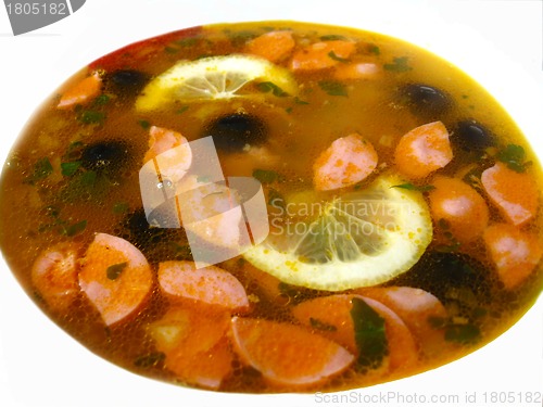 Image of The plate with tasty soup