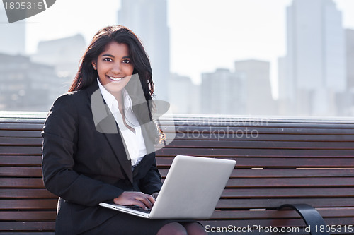 Image of Indian businesswoman with laptop