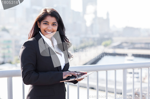 Image of Indian businesswoman with tahlet PC