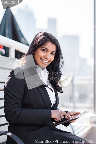 Image of Indian businesswoman with tahlet PC