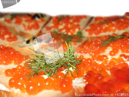 Image of Sandwich with red caviar