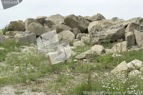 Image of stone pile at summer time