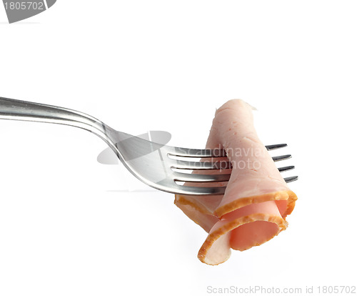 Image of fork with smoked meat