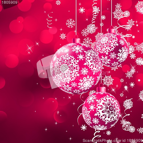 Image of Christmas background with the purple balls. EPS 8