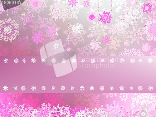 Image of Christmas background with white snowflakes. EPS 8