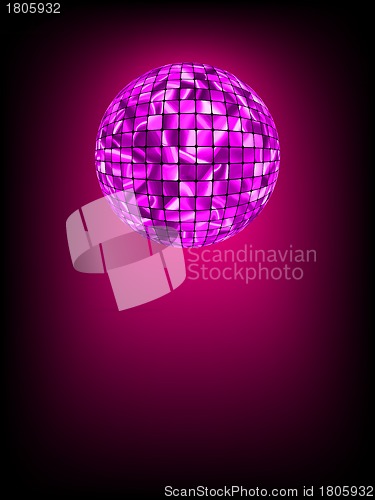 Image of Disco ball with glow in haze. EPS 8