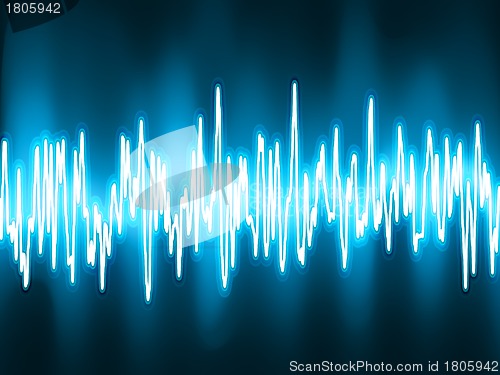 Image of Sound waves oscillating glow light. EPS 8