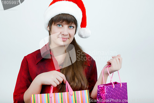 Image of A girl in a Christmas hat