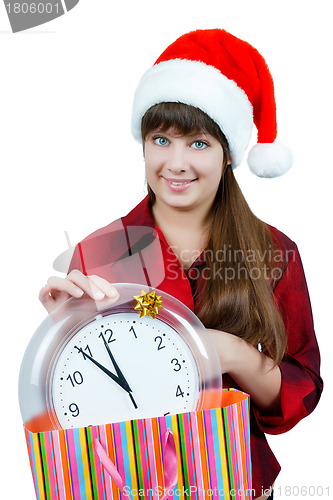 Image of The girl with the clock