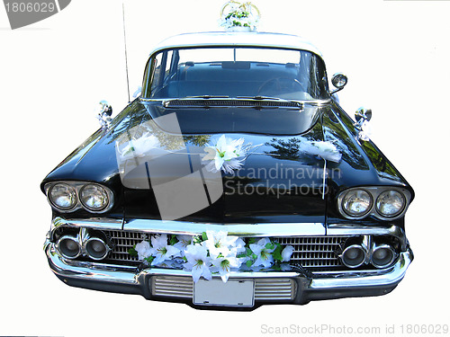 Image of The beautiful retro car on a white background