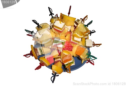 Image of Multi-coloured dessert from fruit candy