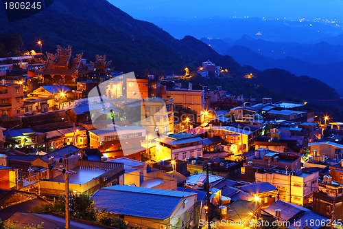 Image of jiu fen village at night, in Taiwan