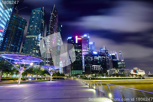 Image of Singapore city skyline at night