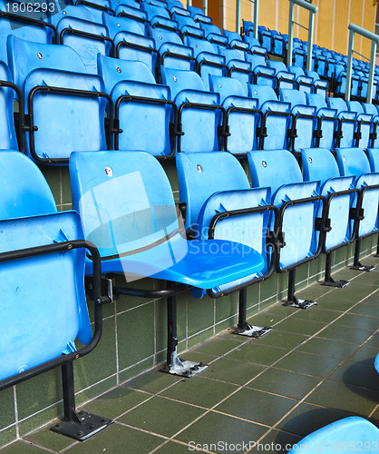 Image of plastic seats at stadium