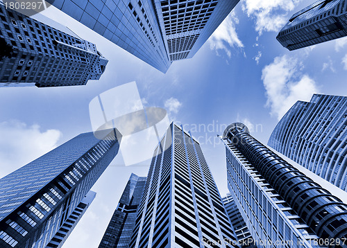 Image of Skyscrapers in blue tone