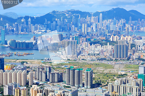 Image of Hong Kong crowded building