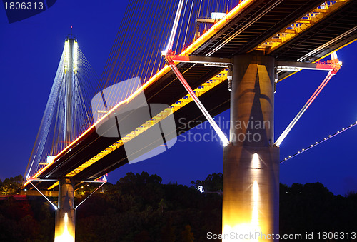 Image of Ting Kau Bridge in Hong Kong at night