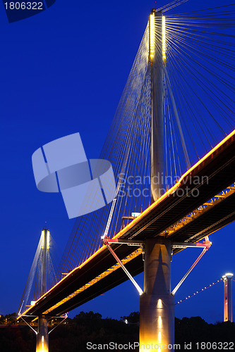 Image of Ting Kau Bridge in Hong Kong at night