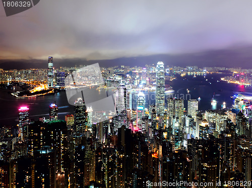 Image of Hong Kong skyline at night