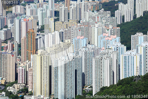 Image of Hong Kong crowded building