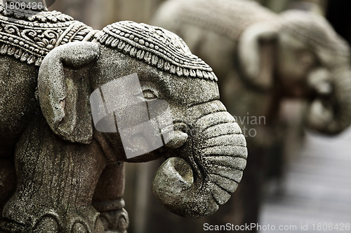Image of stone elephant statue