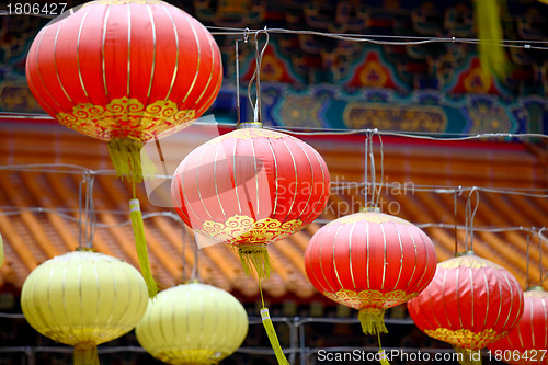 Image of lantern in chinese temple