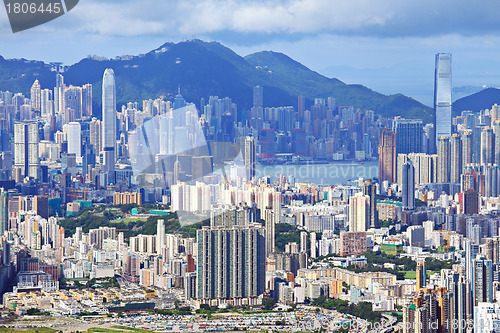 Image of Hong Kong crowded building