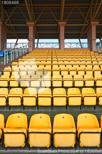 Image of plastic seats at stadium