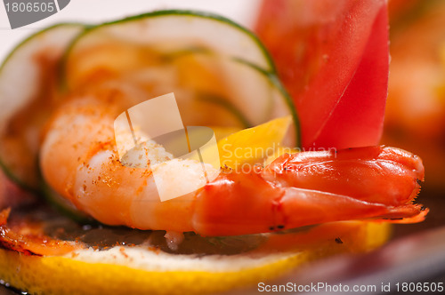 Image of colorful  prawn shrimps appetizer snack