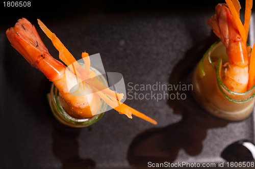 Image of colorful  prawn shrimps appetizer snack