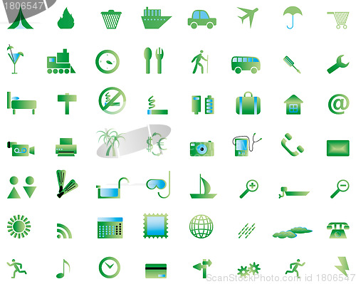 Image of travel icons set