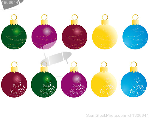 Image of christmas ball set