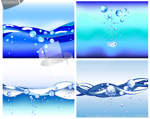 Image of set of water backgrounds