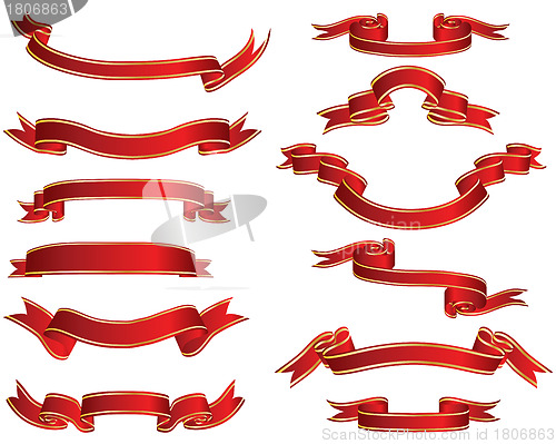 Image of red ribon set