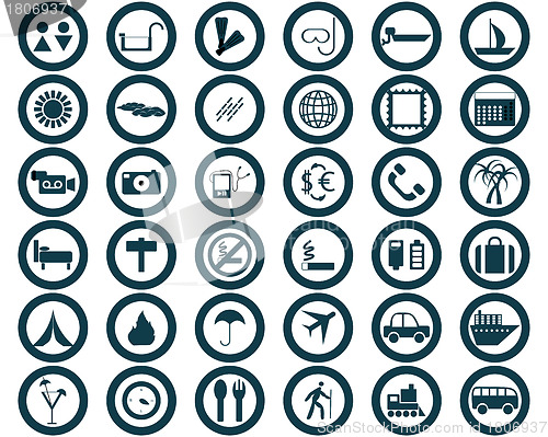 Image of travel icons set