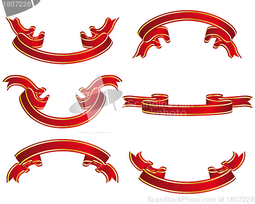 Image of ribbons set red