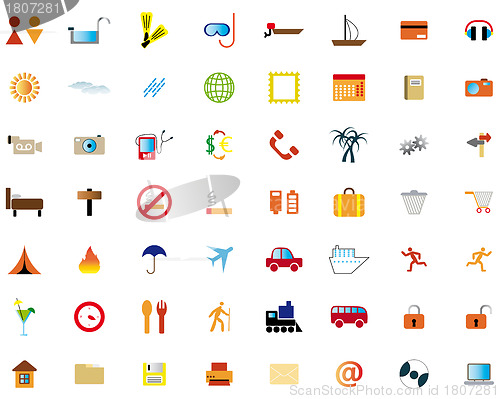 Image of travel icons set