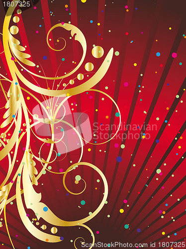 Image of Abstract vector festive background in red colors