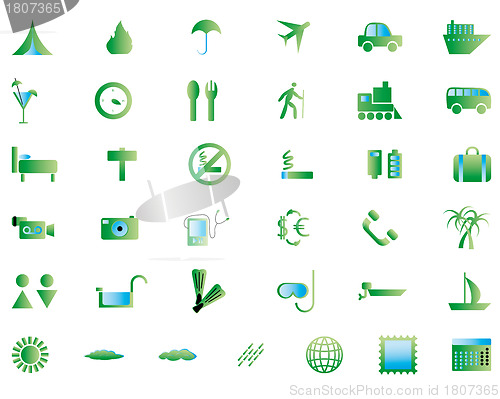 Image of travel icons set