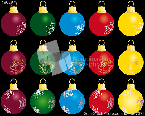 Image of christmas ball set