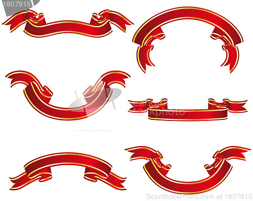 Image of ribbons set red