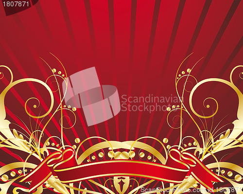 Image of Abstract vector festive background in red colors