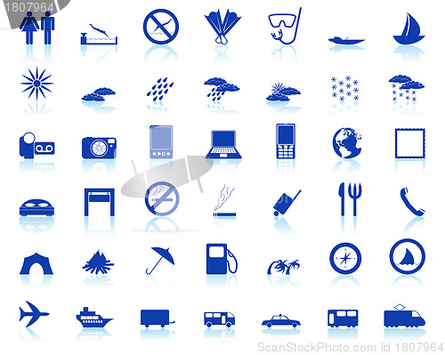 Image of travel icons set