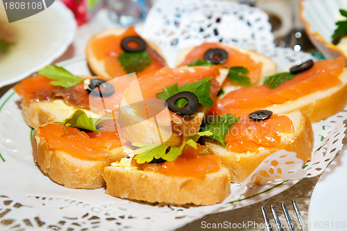 Image of sandwiches with smoked salmon