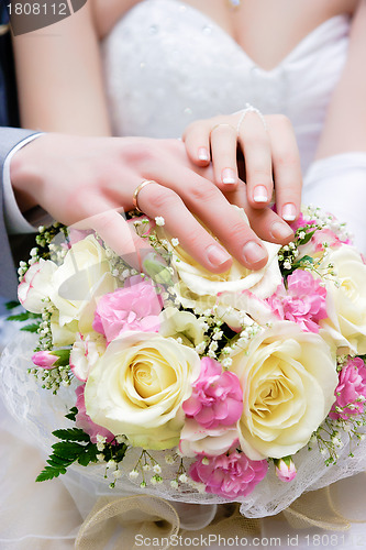 Image of hands of newlyweds