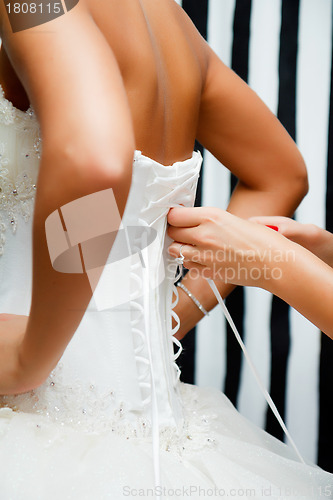 Image of lace bridal corset