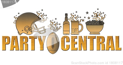 Image of american football helmet ball beer chips party central