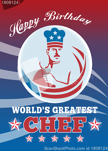 Image of World's Greatest Chef Happy Birthday Greeting Card Poster